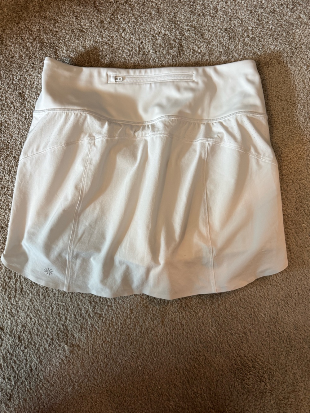 Athleta White Athletic Skort with Back Zip Pocket